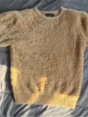 VICI Tan/Taupe Fuzzy Short Sleeve Sweater – Cozy & Soft